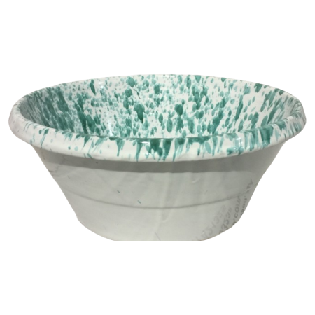 Catino gocciolato verde ramina in ceramica cm 11 x h 5