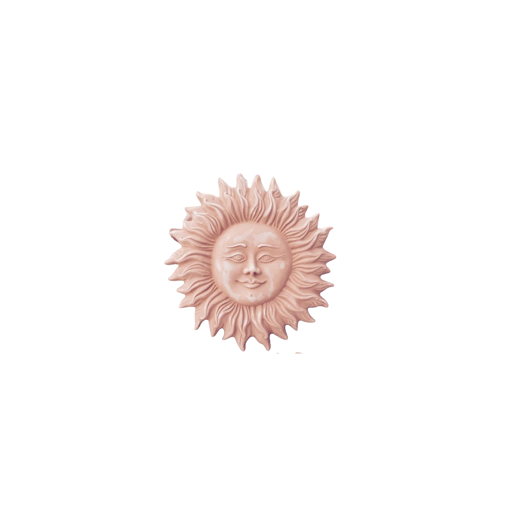 Mascherone sole gigante in terracotta  40x40cm